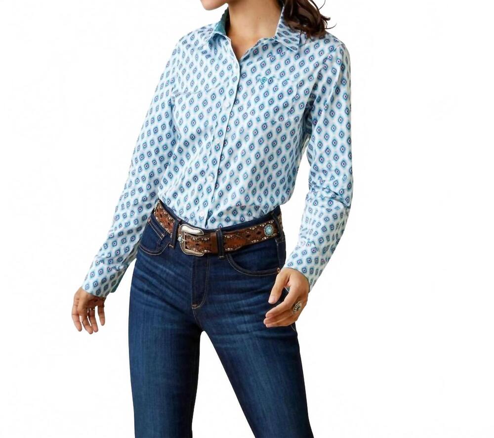 NEW ARIAT wrinkle resist kirby stretch shirt in day dreamer